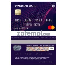 Angola Standard Bank mastercard photoshop sample in PSD