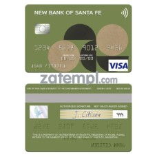 Argentina New Bank of Santa Fe visa card photoshop sample in PSD Argentina New Bank of Santa Fe visa card photoshop sample in PSD