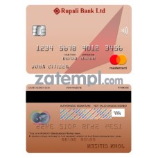 Bangladesh Rupali bank mastercard photoshop sample in PSD