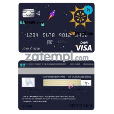 Bangladesh Sonali Bank visa card debit card photoshop sample in PSD