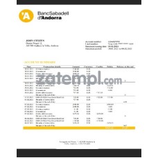 Andorra BancSabadell d’Andorra bank statement sample Word and PDF format Andorra BancSabadell d’Andorra bank statement sample Word and PDF format