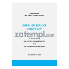 supplier service contract, PDF and Word download template